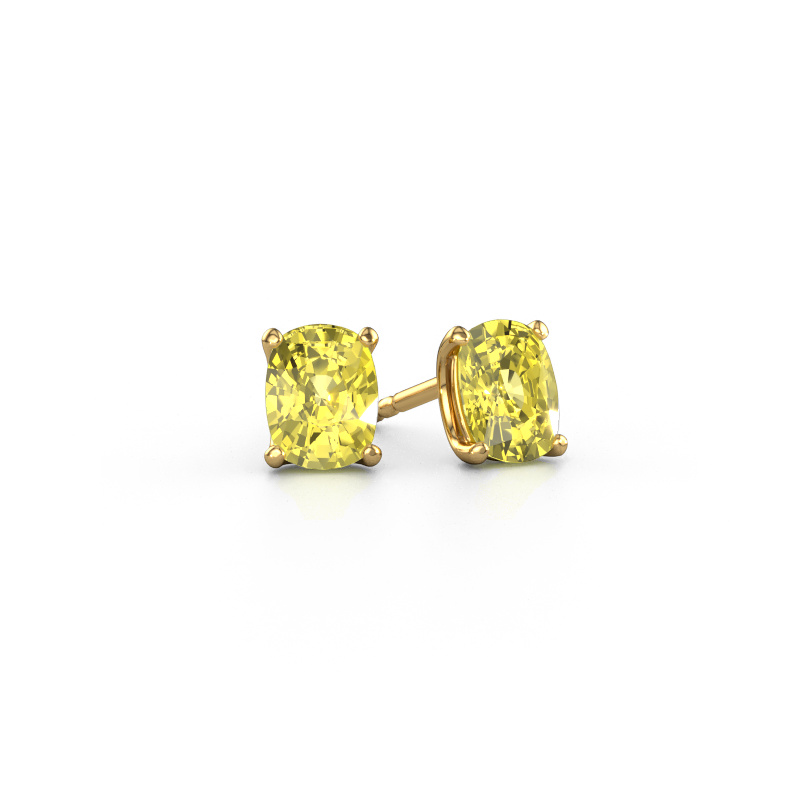 Image of Stud earrings Sam CSH 585 gold Yellow lab grown diamond 6.8x5.2 mm