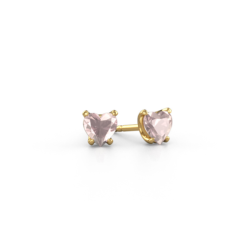Image of Earrings Sam Heart 585 gold Morganite champagne 5 mm