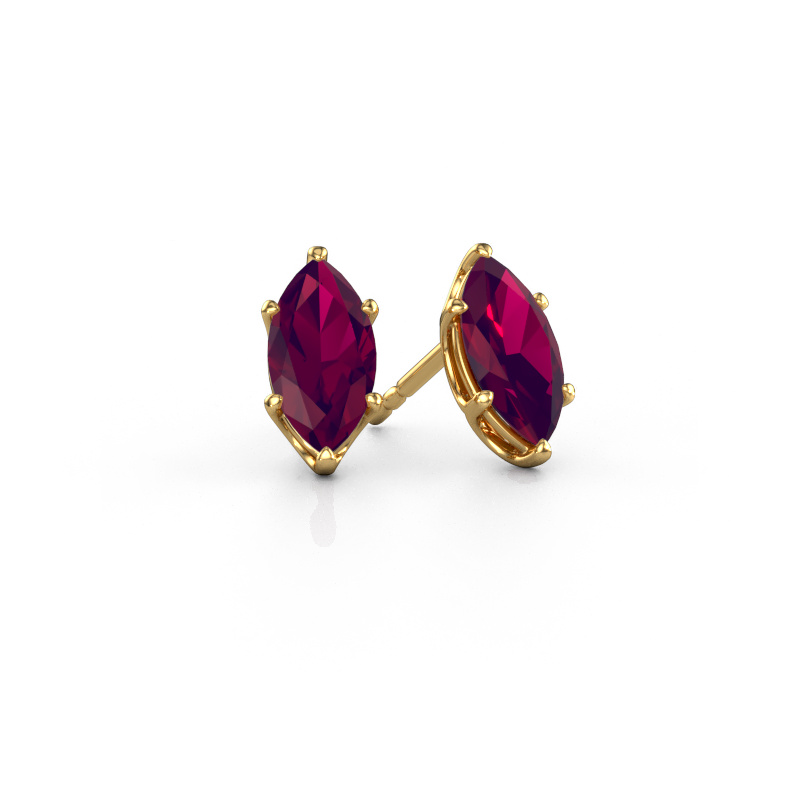 Image de Clous d'oreilles Sam MRQ 585 or jaune Rhodolite 10x5 mm