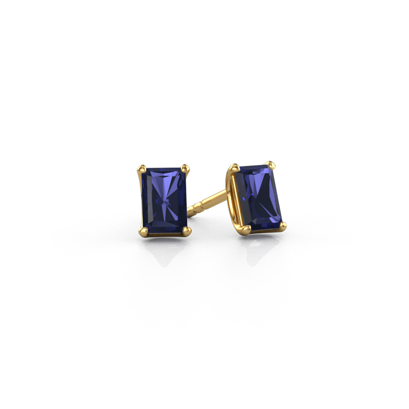 Image of Stud earrings Sam RAD 585 gold Sapphire 6x4 mm