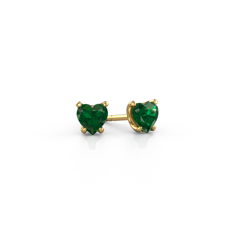 Bild von Ohrringe Sam Heart 585 Gold Smaragd 5 mm