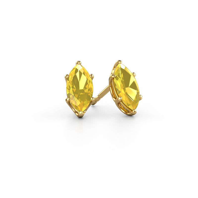 Image de Clous d'oreilles Sam MRQ 585 or jaune Saphir jaune 10x5 mm