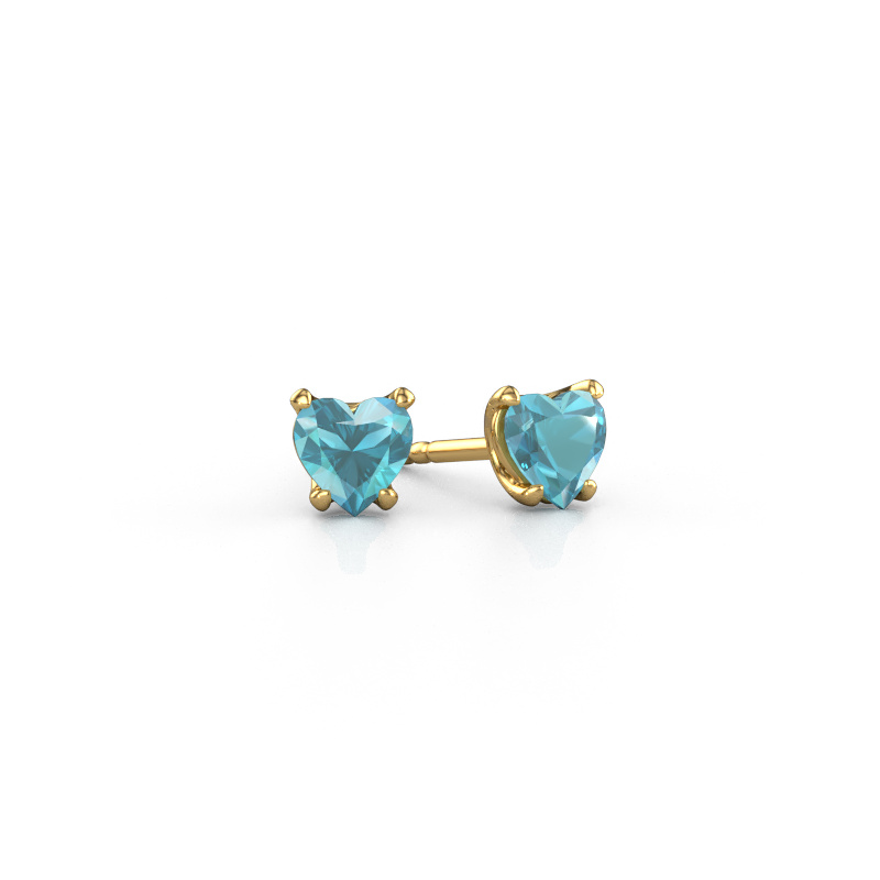 Bild von Ohrringe Sam Heart 585 Gold Blau Topas 5 mm