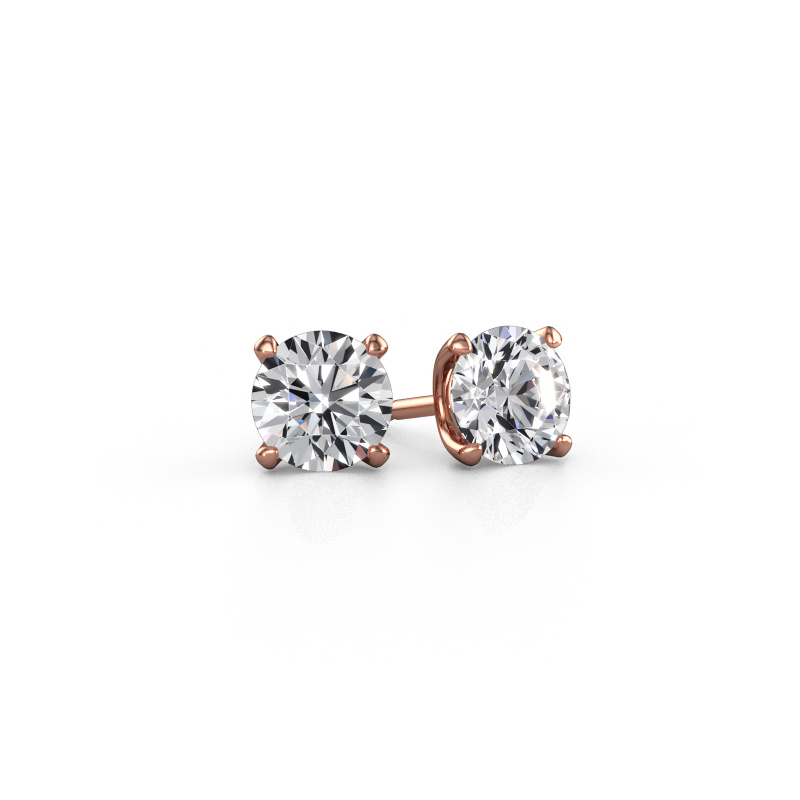 Bild von Ohrsteckers Sam RND 585 Roségold Diamant 2.00 crt