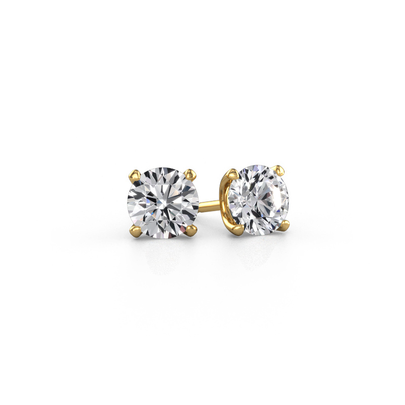 Image de Clous d'oreilles Sam RND 585 or jaune Diamant 2.00 crt