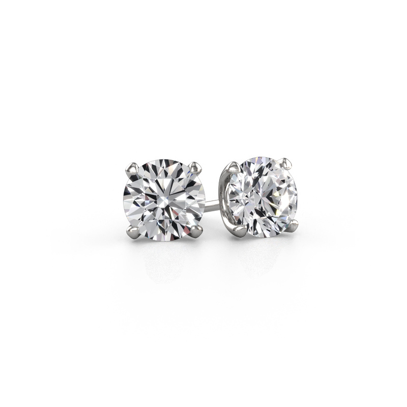 Image de Clous d'oreilles Sam RND 585 or blanc Diamant 3.00 crt