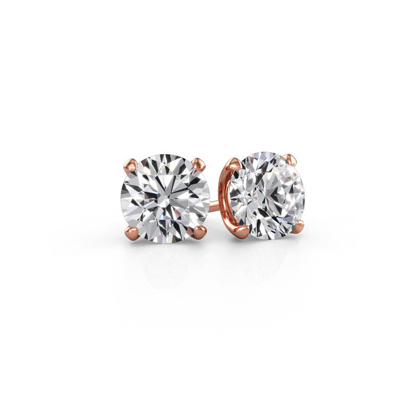 Immagine di Orecchini a lobo Sam RND 585 oro rosa Diamante 4.00 crt