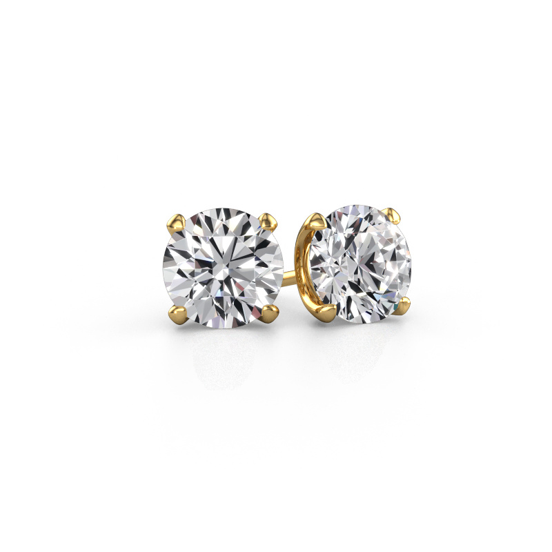 Image of Stud earrings Sam RND 585 gold Diamond 4.00 crt