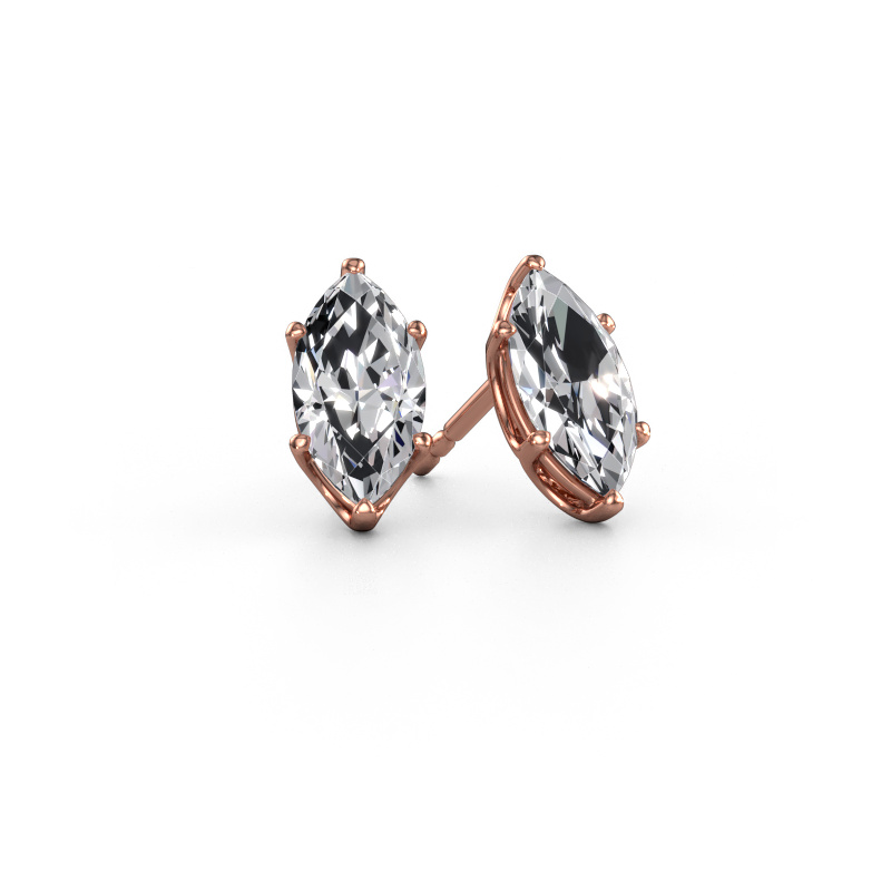 Image de Clous d'oreilles Sam MRQ 585 or rose Diamant synthétique 2.50 crt