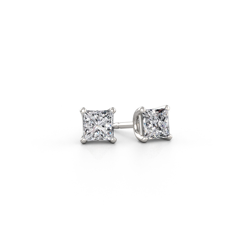 Immagine di Orecchini a lobo Sam SQR 950 platino Diamante lab grown 1.00 crt