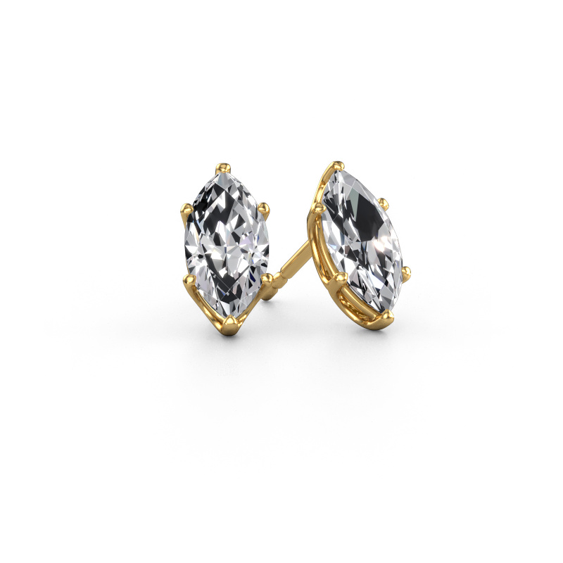 Image of Stud earrings Sam MRQ 585 gold Lab-grown diamond 2.50 crt