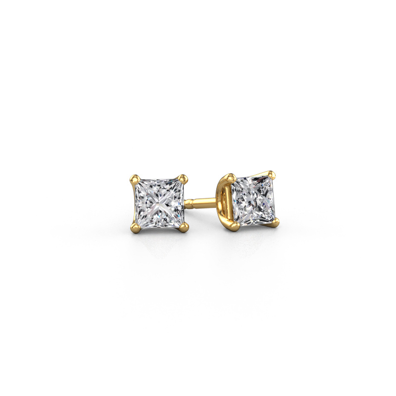 Image of Stud earrings Sam SQR 585 gold Lab grown diamond 1.00 crt