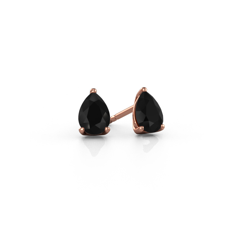 Image de Clous d'oreilles Sam PER 585 or rose Diamant noir 2.00 crt