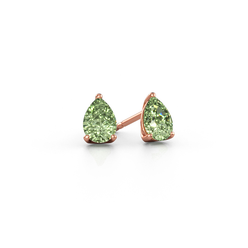 Immagine di Orecchini a lobo Sam PER 585 oro rosa Diamante lab grown verde 7x5 mm