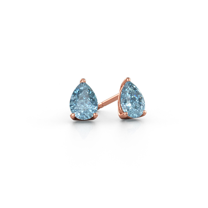 Immagine di Orecchini a lobo Sam PER 585 oro rosa Diamante lab grown blu 7x5 mm