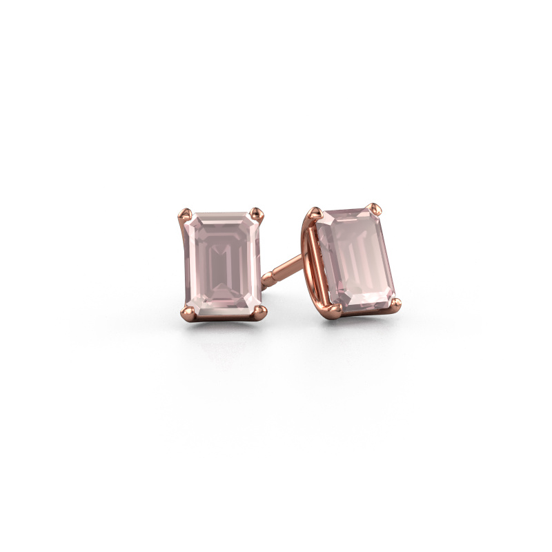 Afbeelding van Oorstekers Sam EME 585 rosé goud Morganiet champagne 7x5 mm