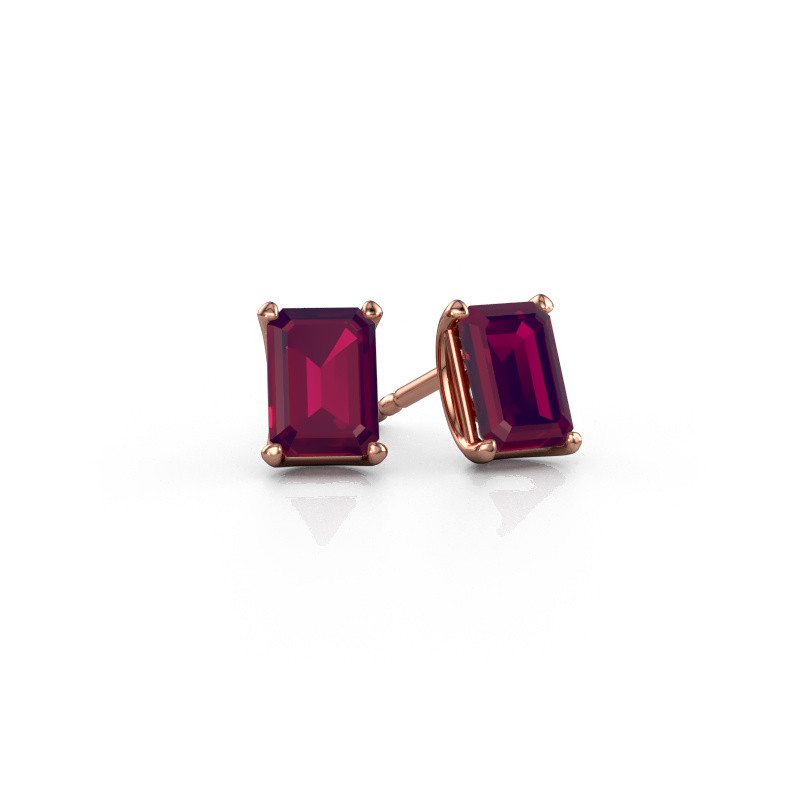 Image de Clous d'oreilles Sam EME 585 or rose Rhodolite 7x5 mm
