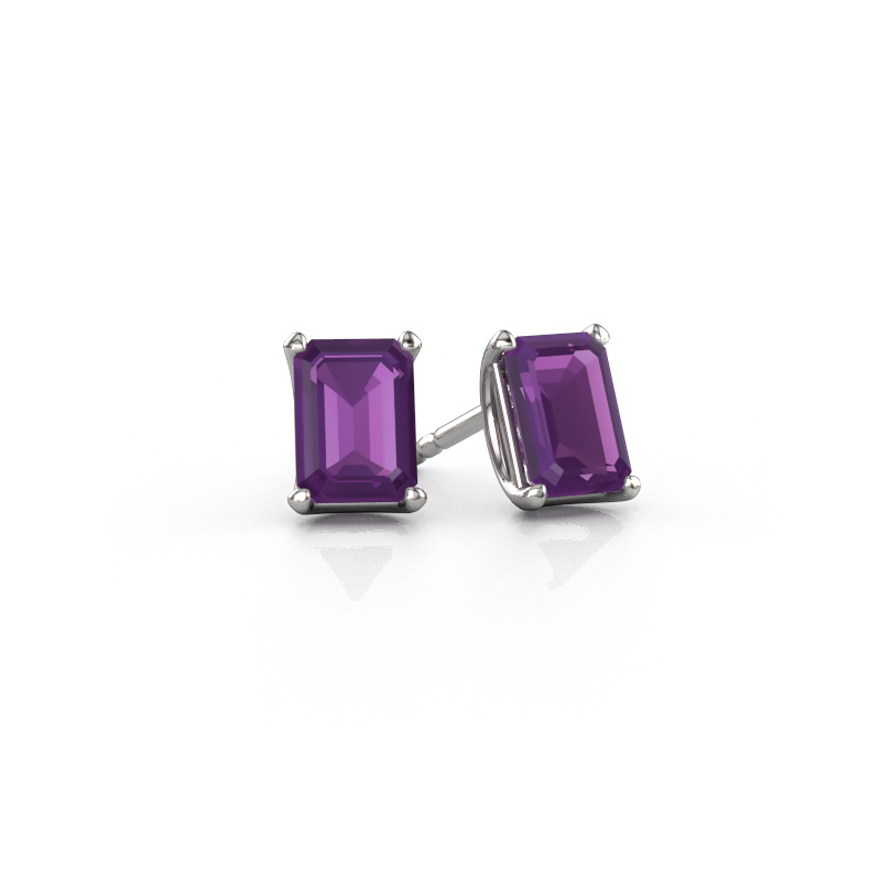 Bild von Ohrsteckers Sam EME 950 Platin Amethyst 7x5 mm
