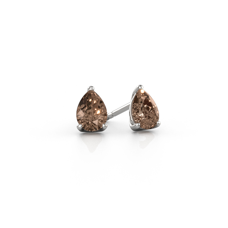 Image of Stud earrings Sam PER 950 platinum Brown diamond 1.30 crt