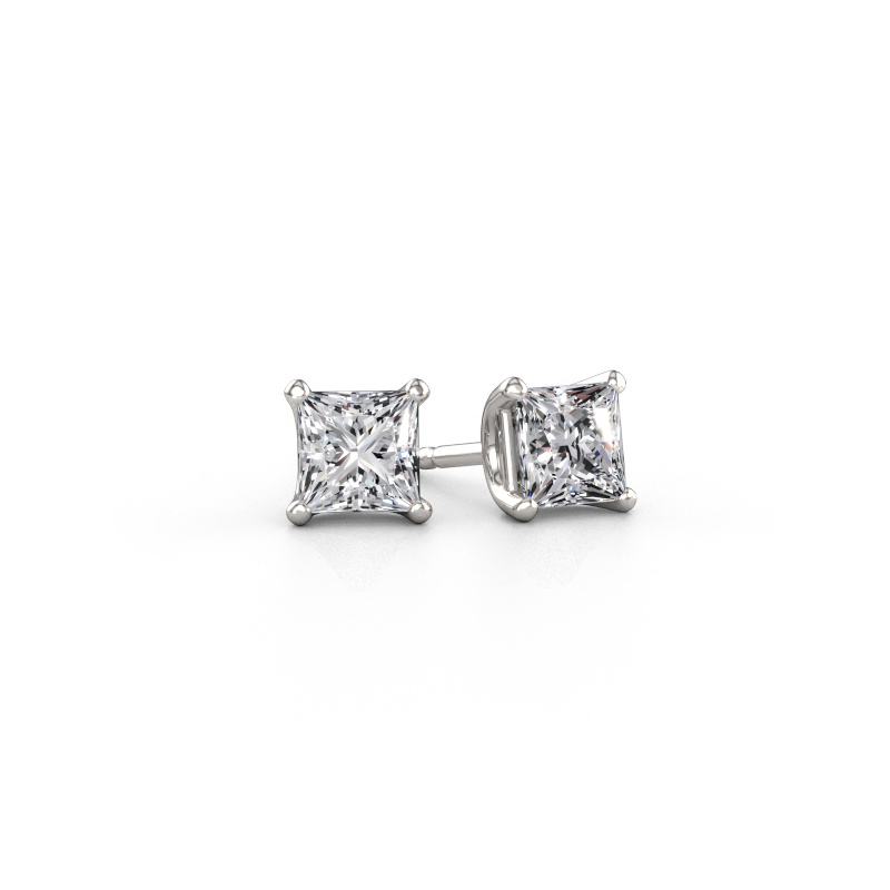 Bild av Stiftörhängen Sam SQR 585 vitt guld Labbodlad diamant 1.60 crt