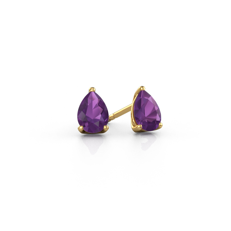 Image de Clous d'oreilles Sam PER 585 or jaune Améthyste 7x5 mm