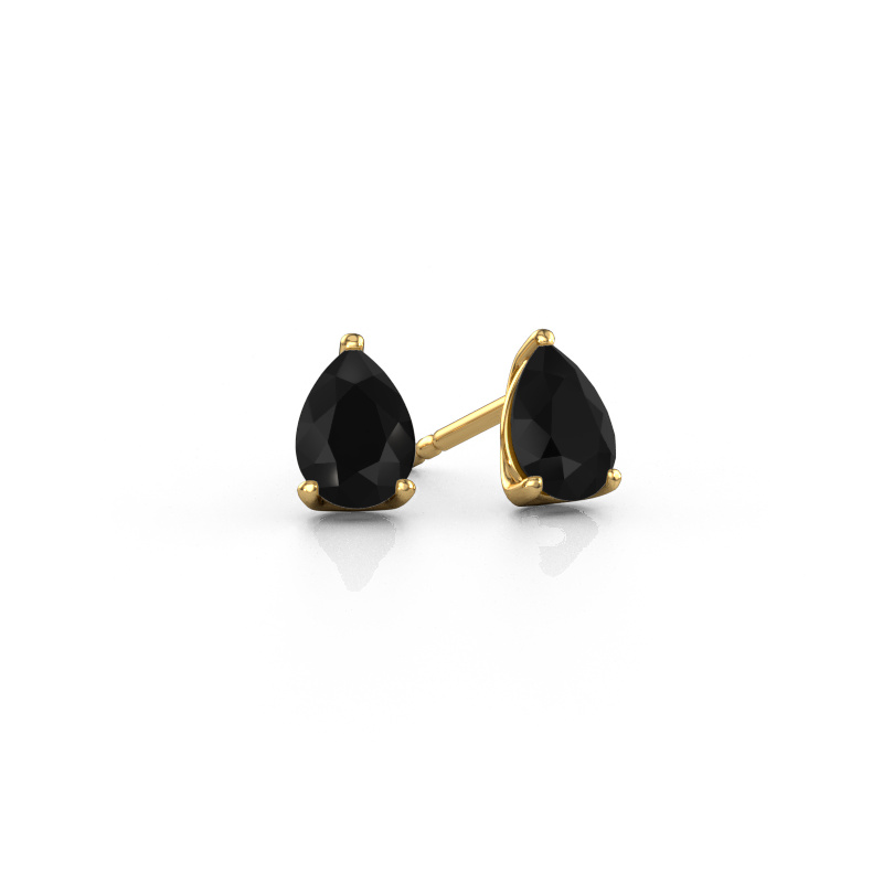 Image de Clous d'oreilles Sam PER 585 or jaune Diamant noir 2.00 crt