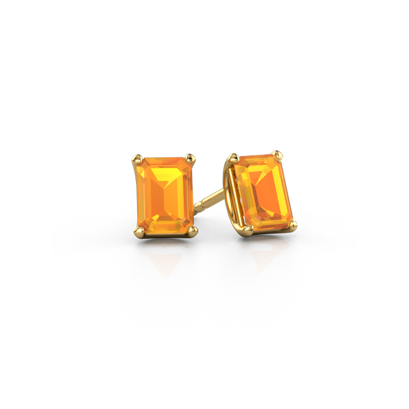 Image of Stud earrings Sam EME 585 gold Citrin 7x5 mm