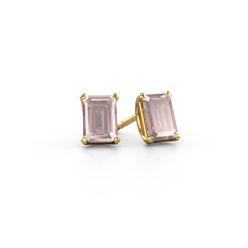 Image of Stud earrings Sam EME 585 gold Morganite champagne 7x5 mm