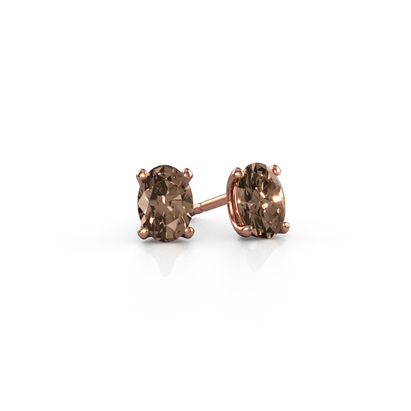 Bild von Ohrsteckers Sam OVL 585 Roségold Braun Diamant 1.40 crt