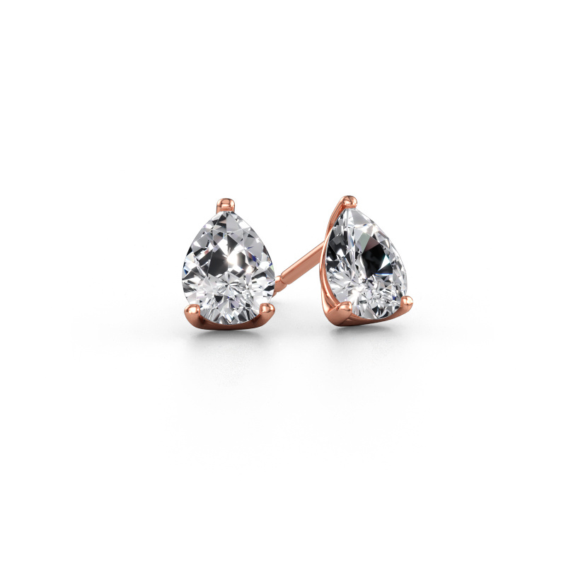 Immagine di Orecchini a lobo Sam PER 585 oro rosa Diamante lab grown 2.00 crt