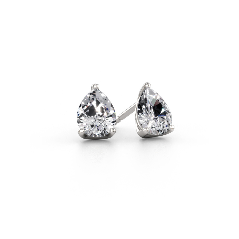 Bild av Stiftörhängen Sam PER 585 vitt guld Labbodlad diamant 2.00 crt