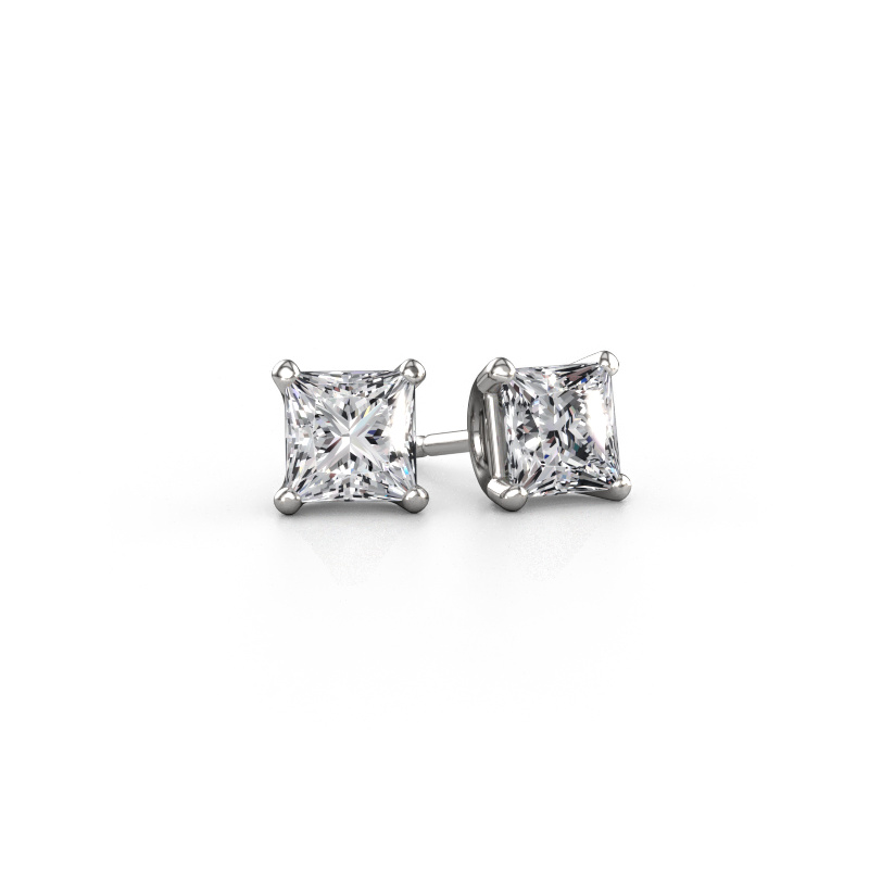Image de Clous d'oreilles Sam SQR 950 platine Diamant 2.00 crt