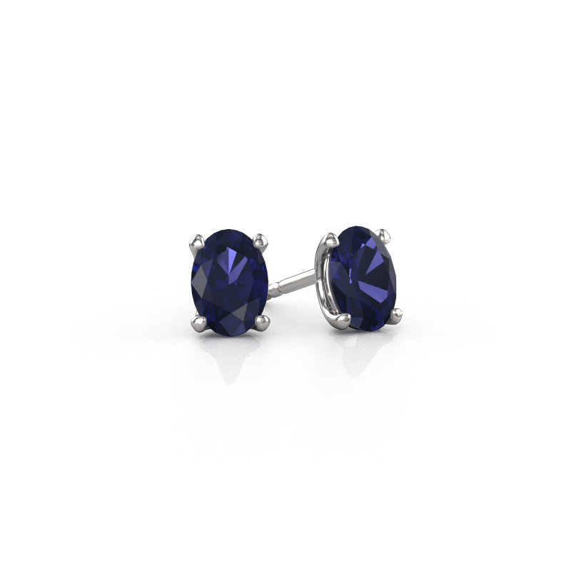 Image de Clous d'oreilles Sam OVL 950 platine Saphir 7x5 mm