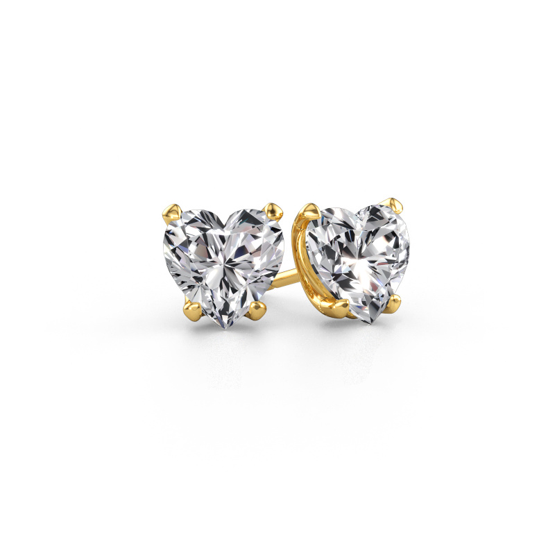 Image of Earrings Sam Heart 585 gold Diamond 4.00 crt