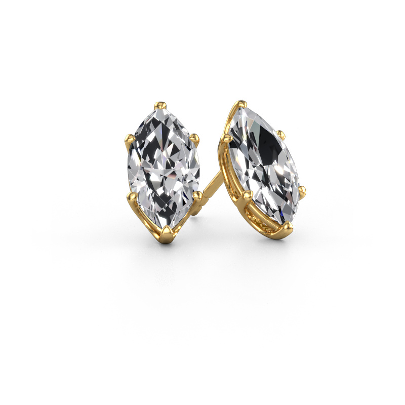 Image of Stud earrings Sam MRQ 585 gold Diamond 4.00 crt
