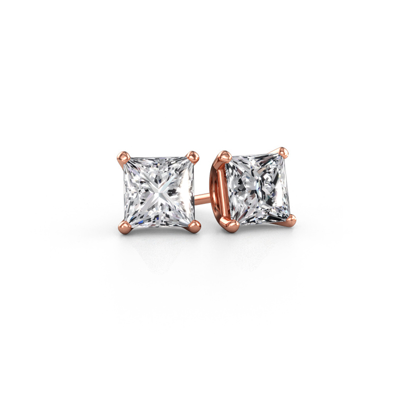 Immagine di Orecchini a lobo Sam SQR 585 oro rosa Diamante 3.40 crt