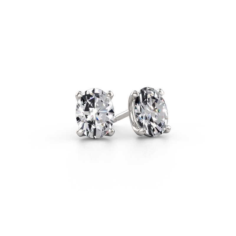 Immagine di Orecchini a lobo Sam OVL 585 oro bianco Diamante lab grown 2.20 crt