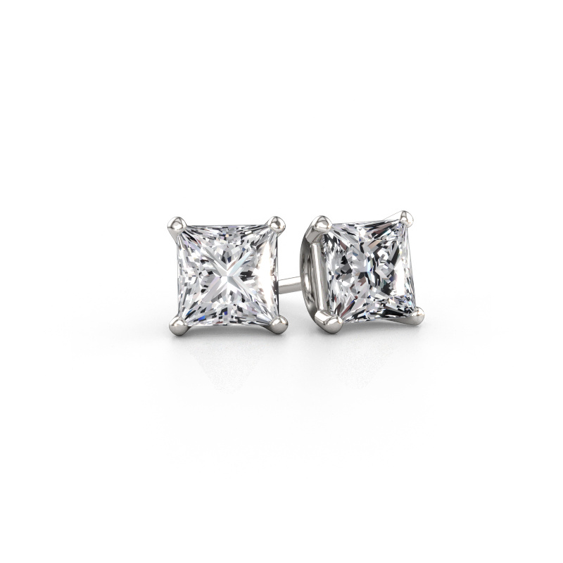 Bild av Stiftörhängen Sam SQR 585 vitt guld Labbodlad diamant 3.40 crt