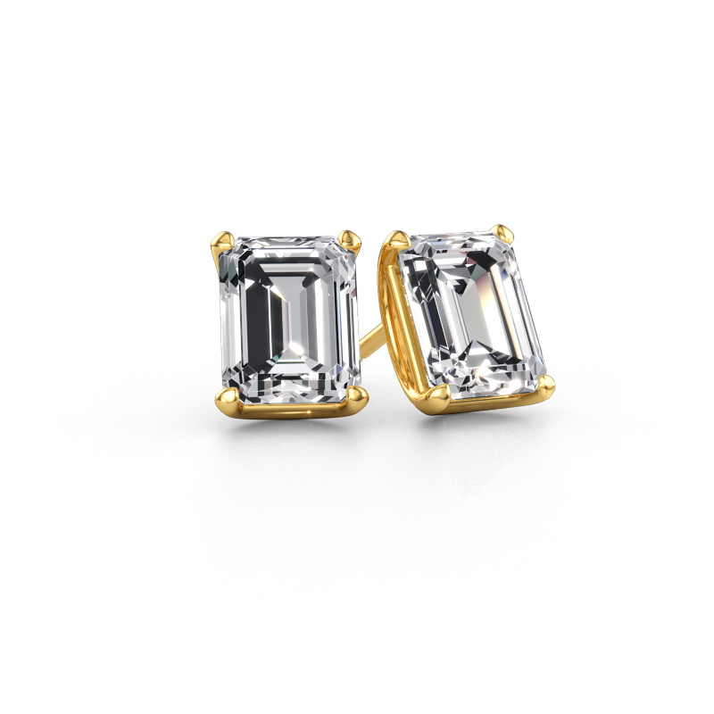 Bild av Stiftörhängen Sam EME 585 gult guld Diamant 5.00 crt