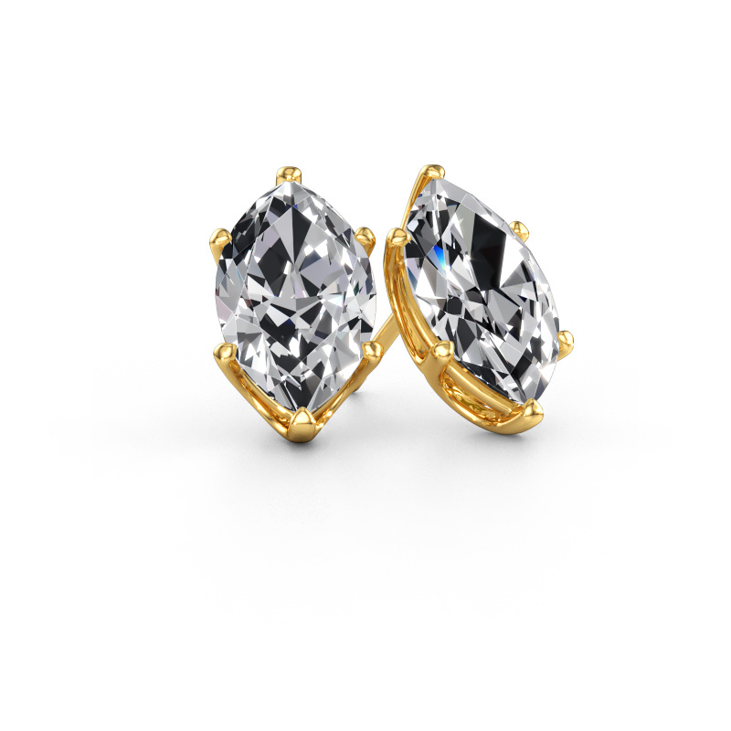 Image of Stud earrings Sam MRQ 585 gold Lab grown diamond 6.00 crt