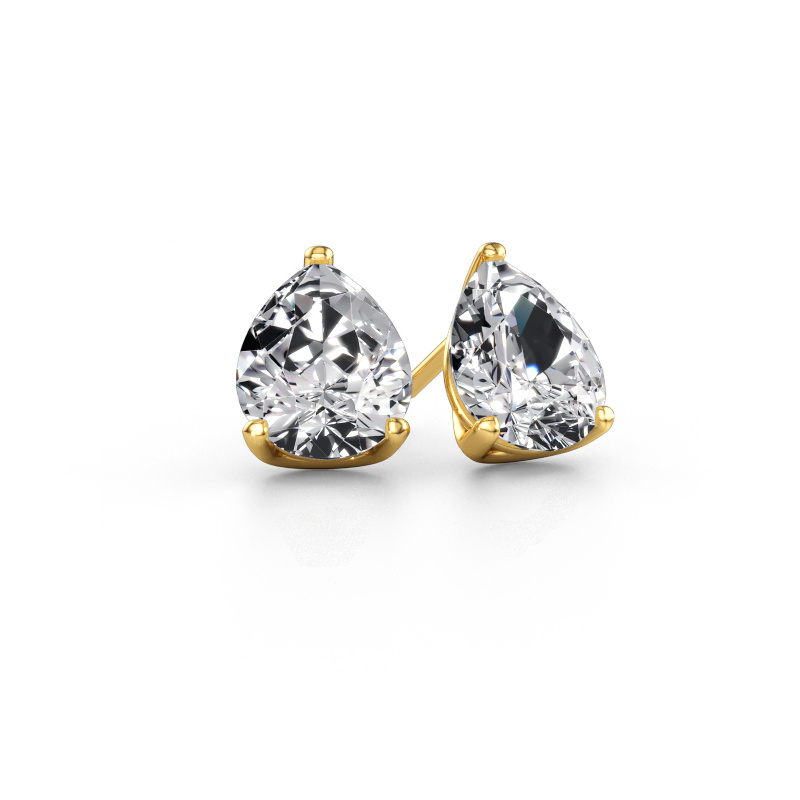 Image of Stud earrings Sam PER 585 gold Lab grown diamond 4.20 crt