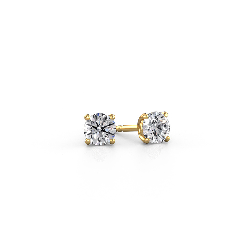 Image of Stud earrings Sam RND 585 gold Diamond 0.80 crt