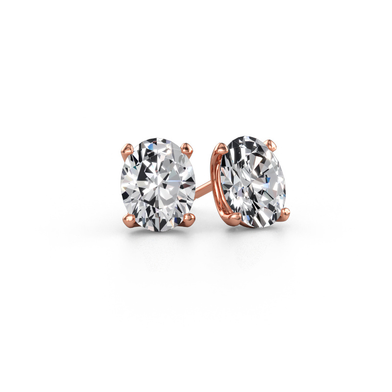 Bild av Stiftörhängen Sam OVL 585 roséguld Diamant 3.60 crt