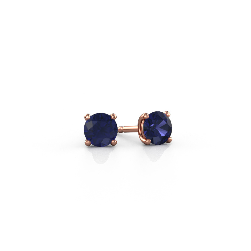 Image of Stud earrings Sam RND 585 rose gold Sapphire 5 mm
