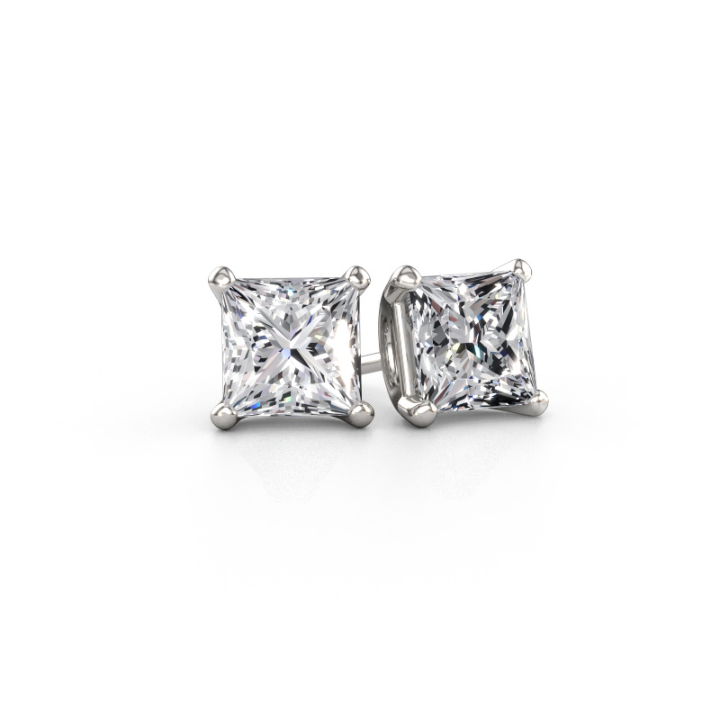 Immagine di Orecchini a lobo Sam SQR 950 platino Diamante 4.00 crt