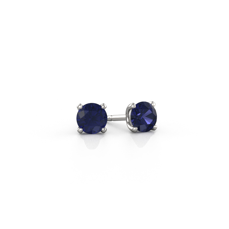 Image of Stud earrings Sam RND 585 white gold Sapphire 5 mm