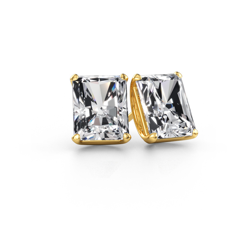 Bild av Stiftörhängen Sam RAD 585 gult guld Labbodlad diamant 7.00 crt