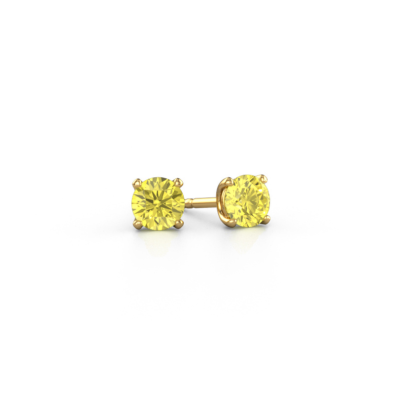 Bild von Ohrsteckers Sam RND 585 Gold Gelber Labor Diamant 5 mm