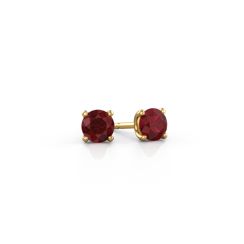 Image of Stud earrings Sam RND 585 gold Ruby 5 mm
