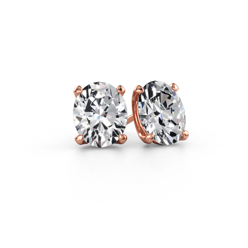 Immagine di Orecchini a lobo Sam OVL 585 oro rosa Diamante 5.40 crt
